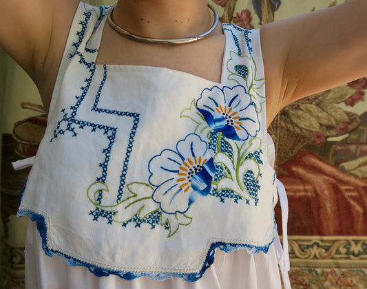 Beautiful Blue flower Milkmaid Dress