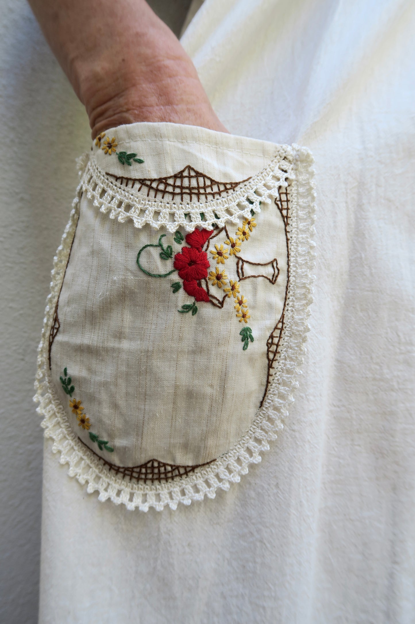 The Red & Yellow Flower Basket Milkmaid Dress