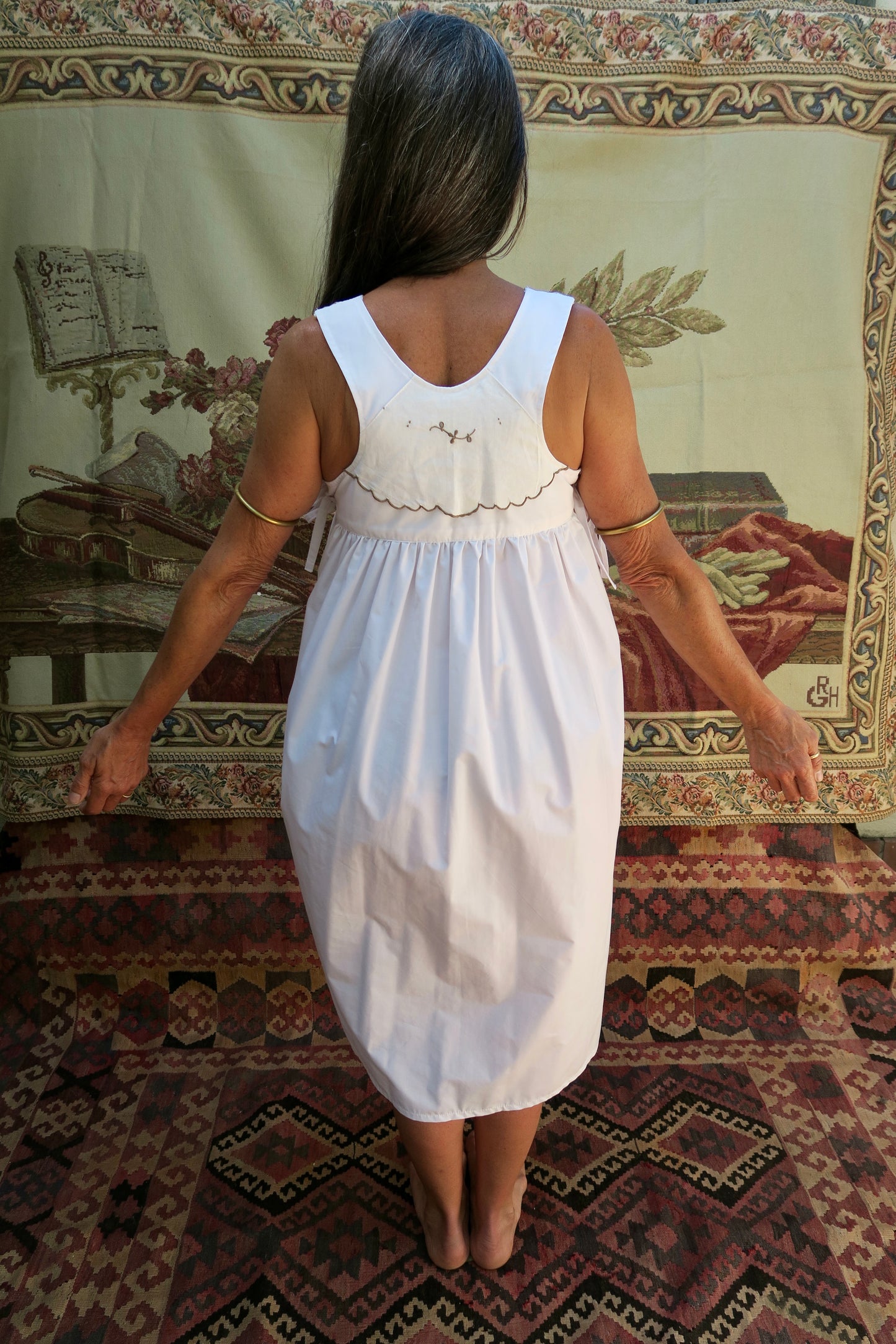 Blue Flower Pocket Milkmaid Dress