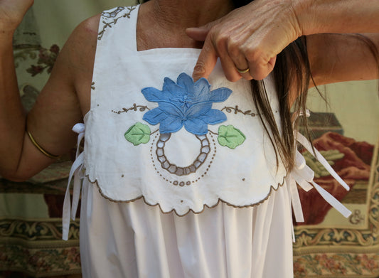 Blue Flower Pocket Milkmaid Dress