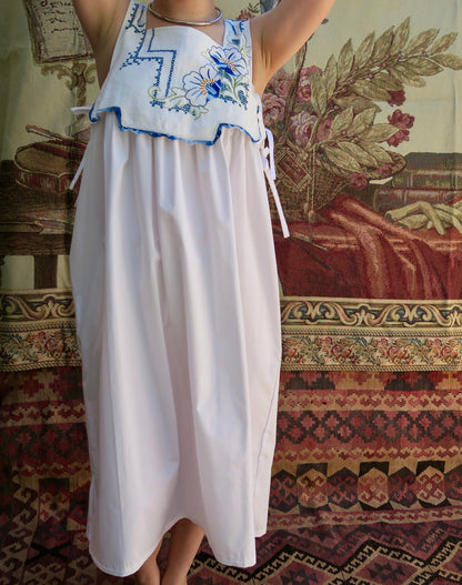 Beautiful Blue flower Milkmaid Dress