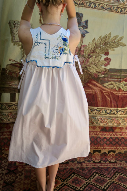 Beautiful Blue flower Milkmaid Dress