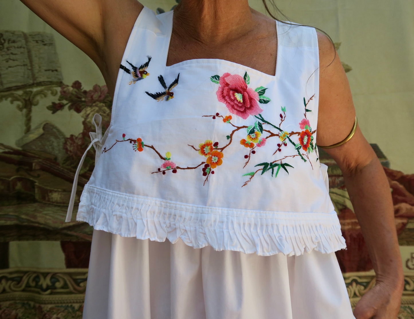 Bird, Blossom and Frills Milkmaid Dress